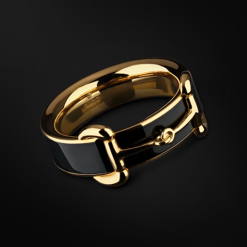 خاتم مطلي بالمينا مع حلية Horsebit