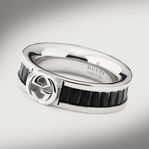Gucci Interlocking crystal ring