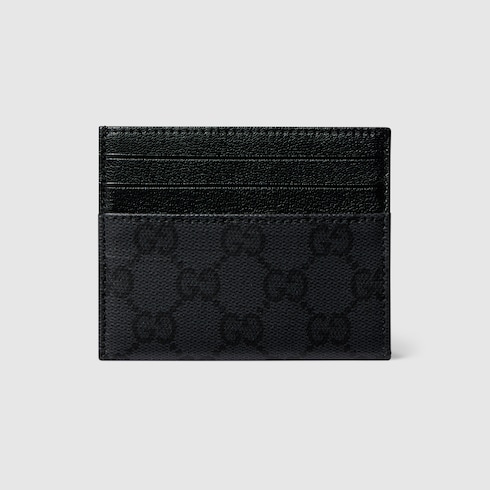 Gucci Essence Classic card case in black GG canvas | GUCCI® ZA