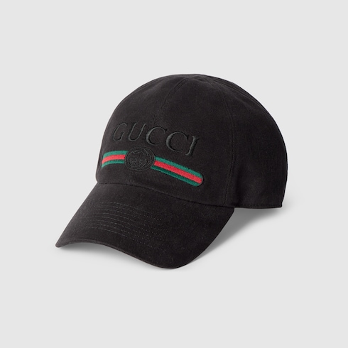 3月売りつくし！正規保証！Gucci ブラック キャップサイズｘｌ60 Cotton baseball hat with embroidery in black | GUCCI® US