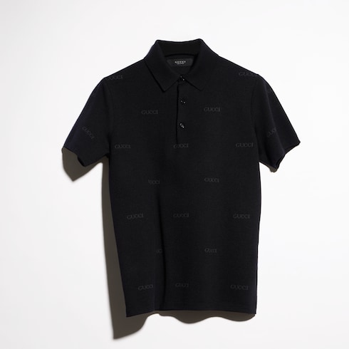 Polo de jacquard de seda y lana Gucci