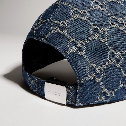 Cappellino da baseball in denim di cotone GG