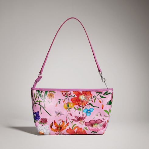 Pochette petit format à motif Flora avec dragonne