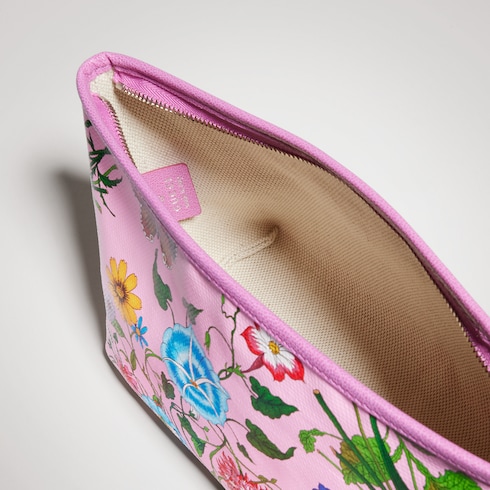 Pochette petit format à motif Flora avec dragonne