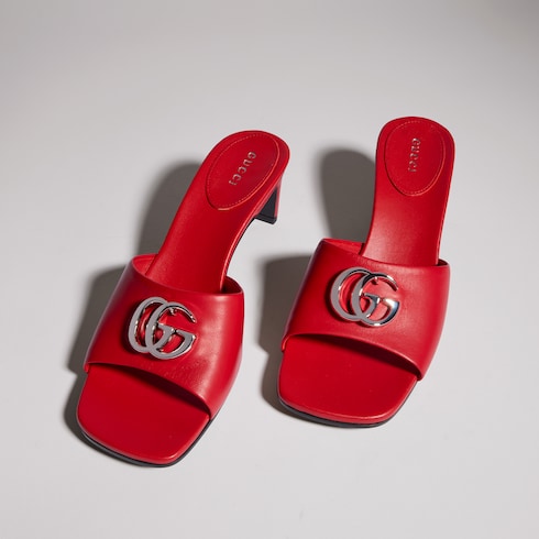 Mules à glissière avec Double G pour femme