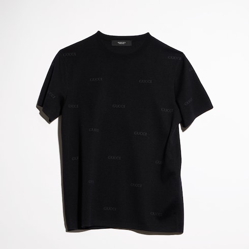 Camiseta de jacquard de lana y seda Gucci