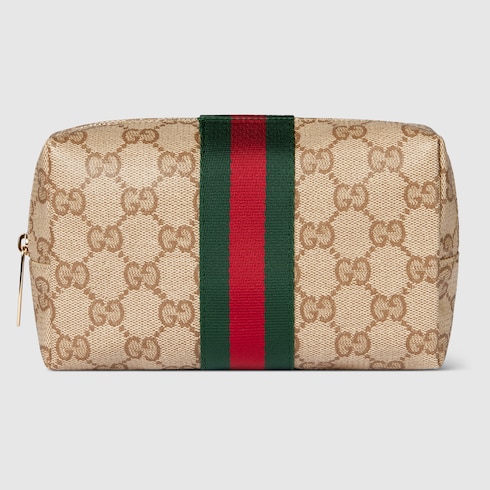 Gucciケース Gucci Savoy medium rigid watch case in beige and ebony Supreme