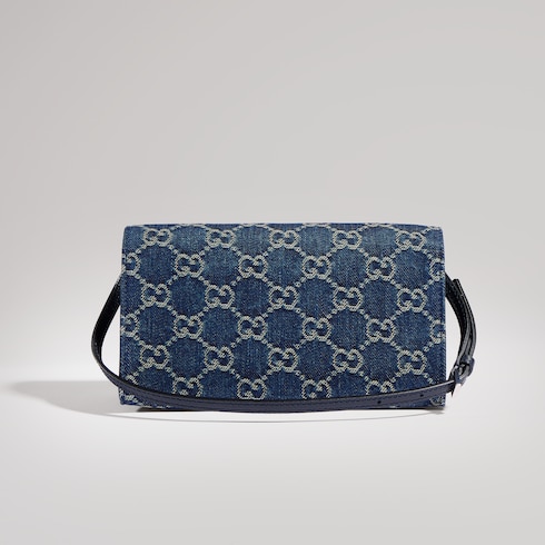 Pochette petit format avec dragonne et plaque Gucci