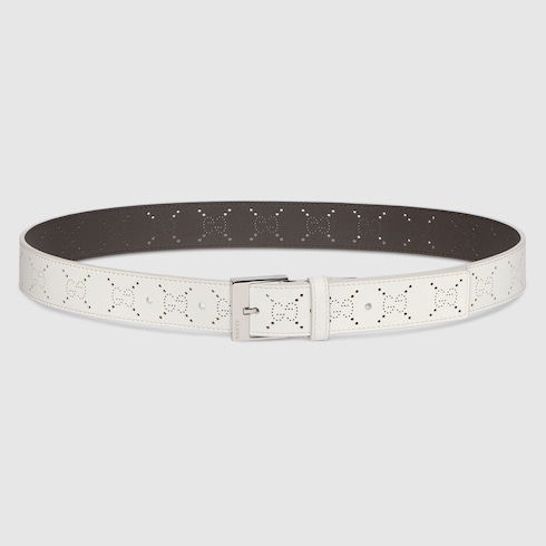 Minimalist White GG Belt with Square Buckle | GUCCI® US