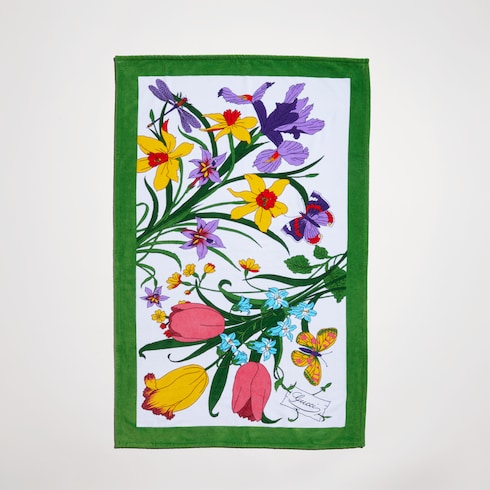 Printed cotton terrycloth beach blanket
