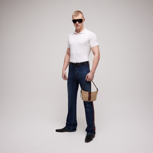 Poloshirt aus Seide und Baumwolle mit Stickerei