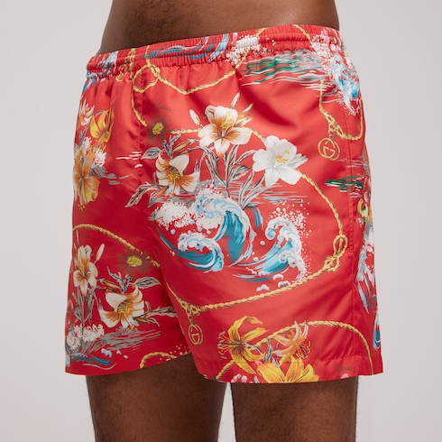 Short en twill de soie imprimé