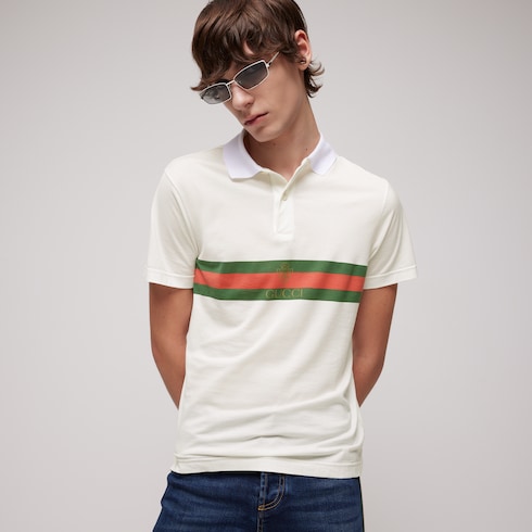 Poloshirt aus Baumwolljersey mit Web