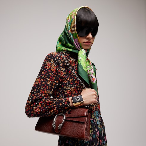 Pañuelo cuadrado de seda estampado "Giardino di Seta"