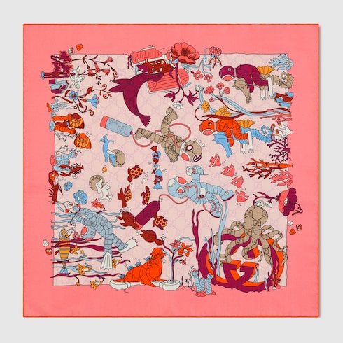 Pañuelo de seda con estampado