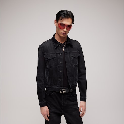 Washed cotton denim jacket