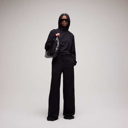 Cotton poplin T-shirt in black | GUCCI® US