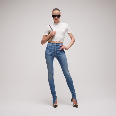 Haut en mélange de coton tressé