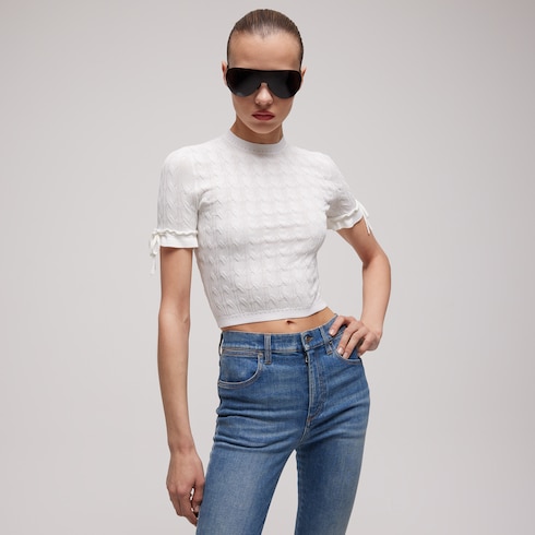 Haut en mélange de coton tressé