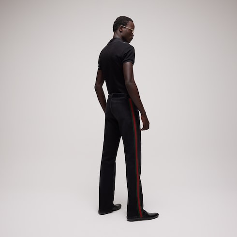 بنطال من الدينيم القطني مع شريط Web