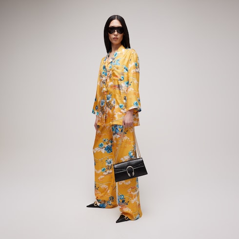 Printed silk twill shirt