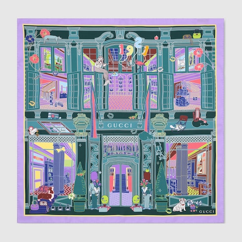 프린트 실크 트윌 까레