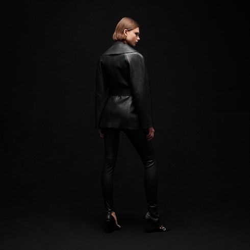 Trench en cuir grainé souple