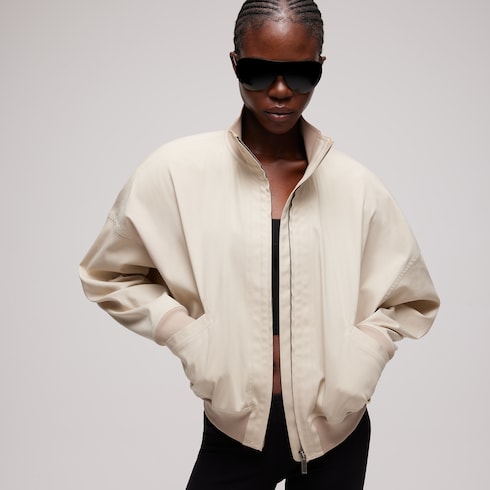 Veste zippée en popeline de soie