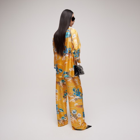 Printed silk twill shirt