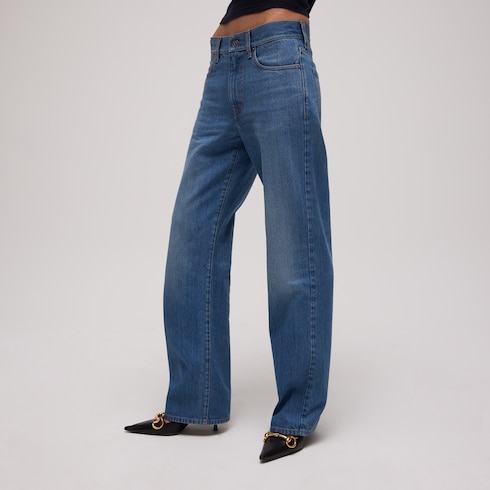 Bleached washed cotton denim