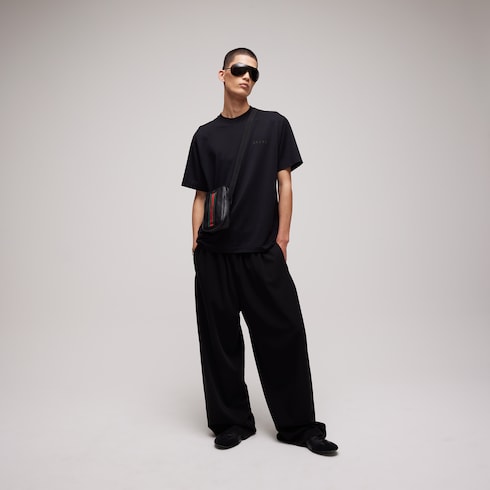 Cotton jersey T-shirt with devoré detail