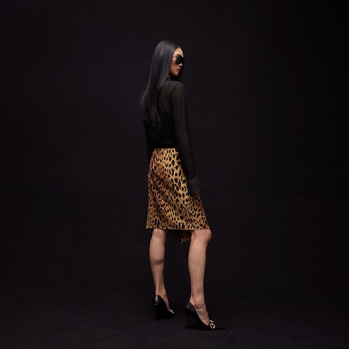 Rock aus Crêpe de Chine mit Print