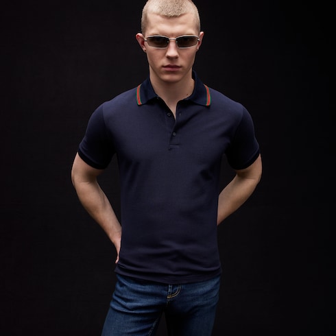 Polo de jersey de algodón con piqué
