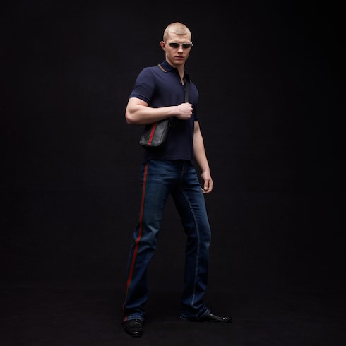 Cotton jersey piquet polo shirt