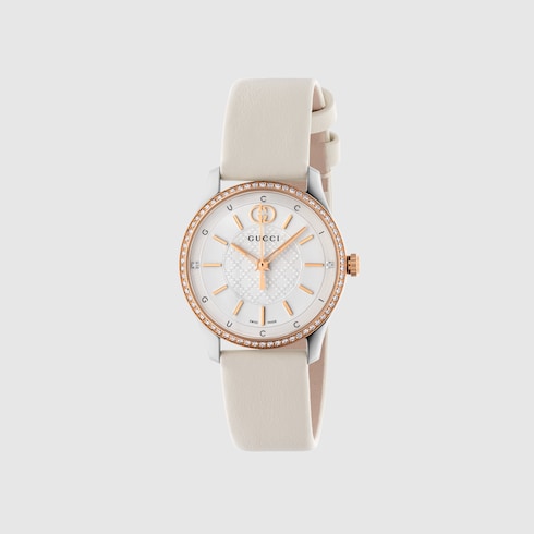 G-Timeless watch, 29mm in white leather | GUCCI® US