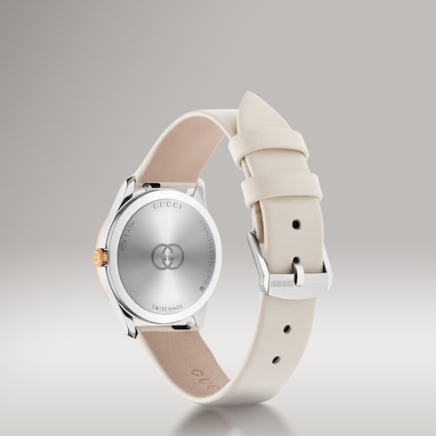 G-Timeless watch, 29mm in white leather | GUCCI® INT G-Timeless watch, 29mm in white leather | GUCCI® INT