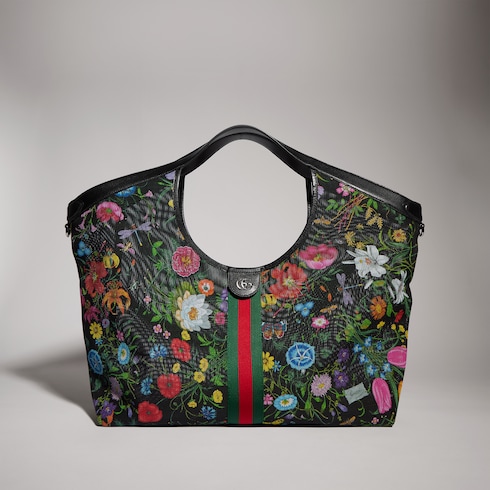 Gucci Giglio Flora系列大号托特包