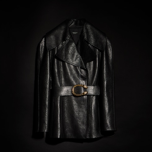 Trench en cuir grainé souple