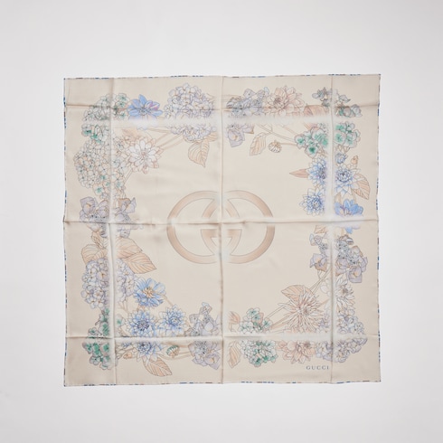 Printed silk twill carré