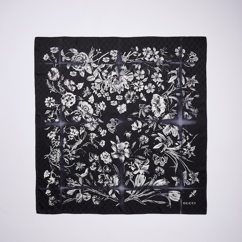 Printed silk jacquard carré