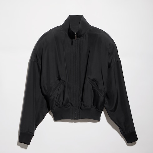 Silk poplin zip jacket
