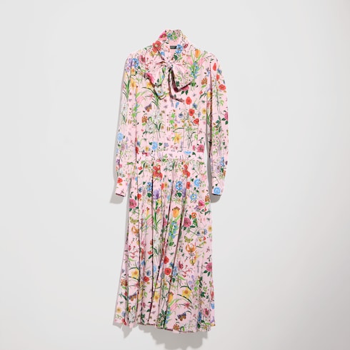 Kleid aus bedruckter Seide
