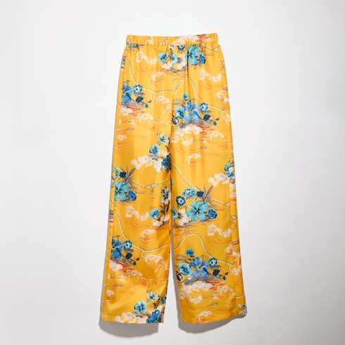 Pantalon décontracté en twill de soie imprimé