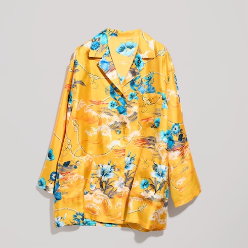 Chemise en twill de soie imprimé