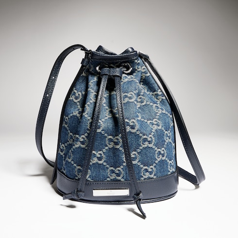 Mini sac seau avec plaque Gucci