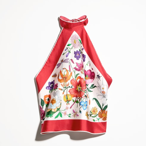 Top de seda estampado