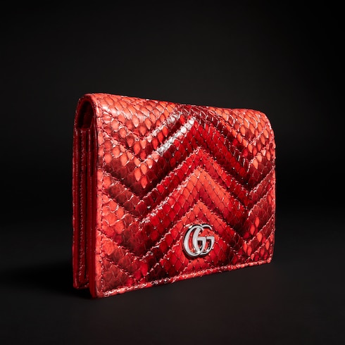 GG Marmont python small wallet