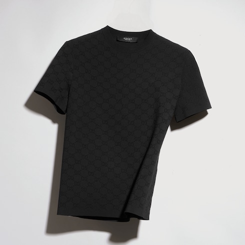 T-Shirt aus technischem GG-Stoff mit Jacquard