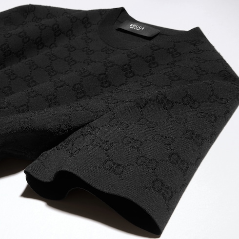 T-Shirt aus technischem GG-Stoff mit Jacquard