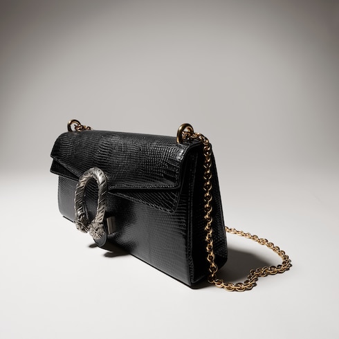 Mittelgroße Dionysus Schultertasche aus Eidechsenleder